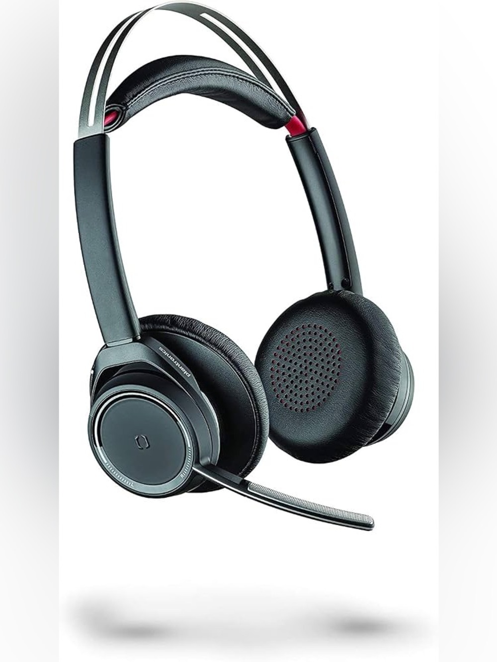 Plantronics Voyager Focus UC (B825) Wireless Over-Ear Headset in Black with Red